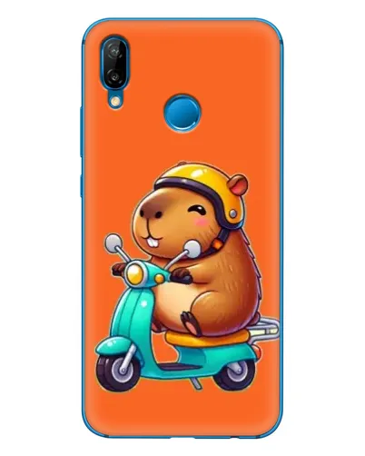 Чехол для Huawei P20 Lite (2019) с картинкой «Капибара на скутере»