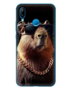 Чехол для Huawei P20 Lite (2019) с картинкой «Капибара золотая цепь»