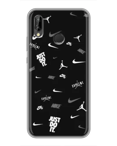 Чехол для Huawei P20 Lite (ANE-L02) с картинкой «Nike Black Pattern»