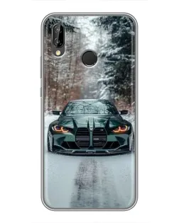 Чохол для Huawei P20 Lite (ANE-L02) з картинкою «BMW у зимовому лісі»