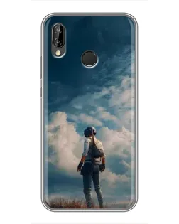 Чехол для Huawei P20 Lite (ANE-L02) с картинкой «Герой PUBG на скале»