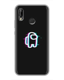 Чехол для Huawei P20 Lite (ANE-L02) с картинкой «Among Us неон»