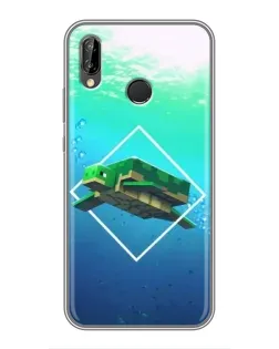 Чехол для Huawei P20 Lite (ANE-L02) с картинкой «Черепаха Minecraft»