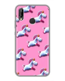 Чехол для Huawei P20 Lite (ANE-L02) с картинкой «Единороги на розовом»