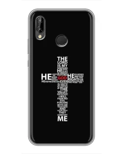 Чехол для Huawei P20 Lite (ANE-L02) с картинкой «Текстовый крест»