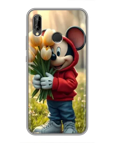 Чохол для Huawei P20 Lite (ANE-L02) з картинкою «Міккі з тюльпанами»
