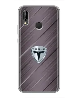 Чохол для Huawei P20 Lite (ANE-L02) з картинкою «Металева текстура Tesla»