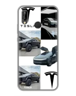 Чохол для Huawei P20 Lite (ANE-L02) з картинкою «Колаж Cybertruck Tesla»