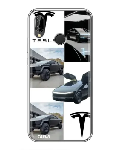 Чохол для Huawei P20 Lite (ANE-L02) з картинкою «Колаж Cybertruck Tesla»