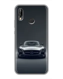 Чехол для Huawei P20 Lite (ANE-L02) с картинкой «Mercedes на черном»