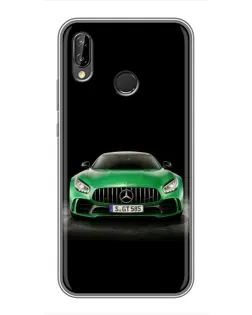 Чехол для Huawei P20 Lite (ANE-L02) с картинкой «Mercedes — неоновый лого»