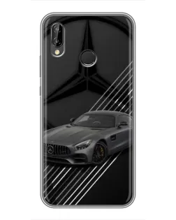Чехол для Huawei P20 Lite (ANE-L02) с картинкой «Mercedes AMG — графика»