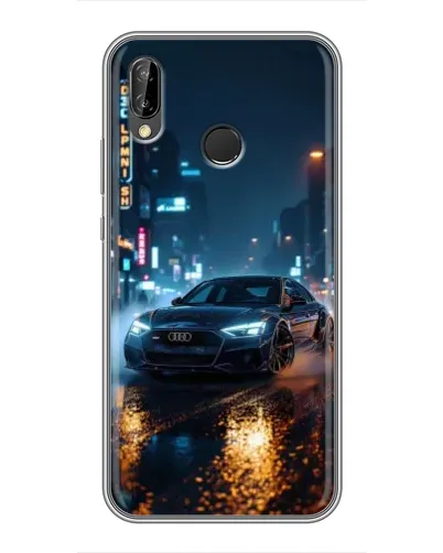 Чехол для Huawei P20 Lite (ANE-L02) с картинкой «Ночной город и Audi»