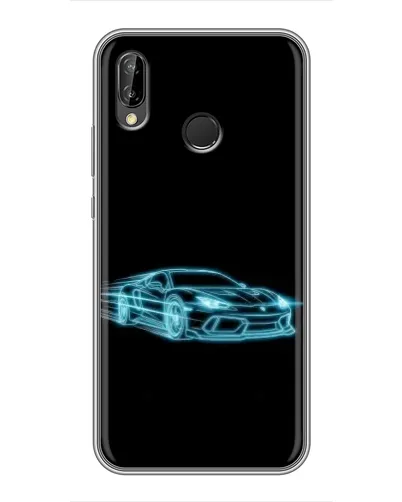 Чохол для Huawei P20 Lite (ANE-L02) з картинкою «Неоновий контур Lamborghini»