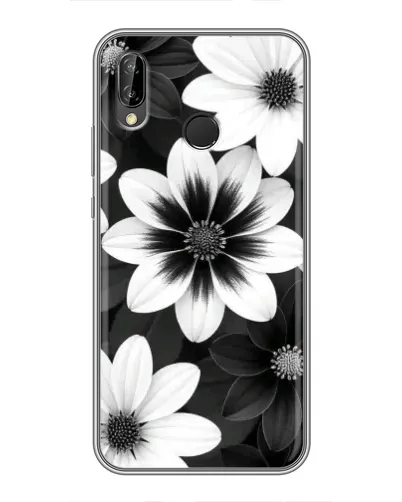 Чехол для Huawei P20 Lite (ANE-L02) с картинкой «Монохромные астры» Чехол для Huawei P20 Lite (ANE-L02) с картинкой «Монохромные астры»