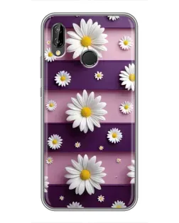 Чехол для Huawei P20 Lite (ANE-L02) с картинкой «Ромашки на фиолетовом»