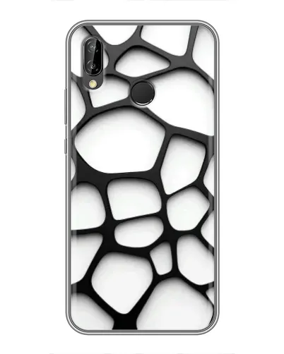 Чехол для Huawei P20 Lite (ANE-L02) с картинкой «Белая объемная сетка»