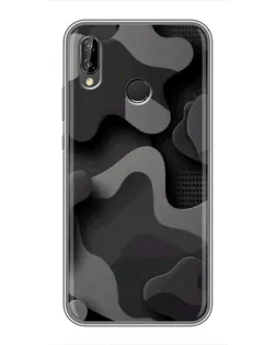 Чохол для Huawei P20 Lite (ANE-L02) з картинкою «Темний абстрактний камуфляж»