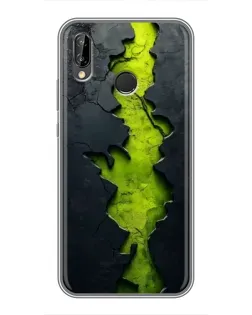 Чохол для Huawei P20 Lite (ANE-L02) з картинкою «Салатовий розлом скелі»