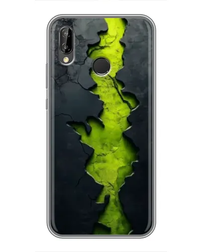 Чехол для Huawei P20 Lite (ANE-L02) с картинкой «Салатовый разлом скалы»