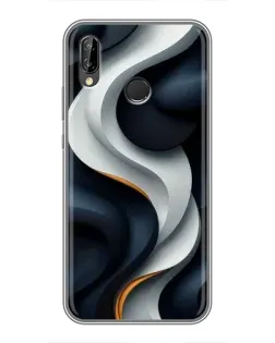 Чохол для Huawei P20 Lite (ANE-L02) з картинкою «Об'ємні чорно-білі стрічки»
