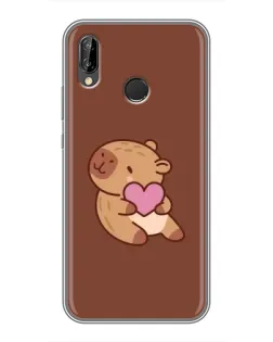 Чохол для Huawei P20 Lite (ANE-L02) з картинкою «Капібара з серцем»