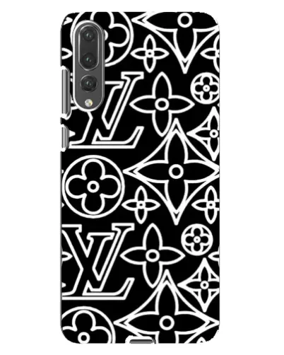 Чохол для Huawei P20 Pro (CLT-L04) з картинкою «Чорно-білий візерунок LV»