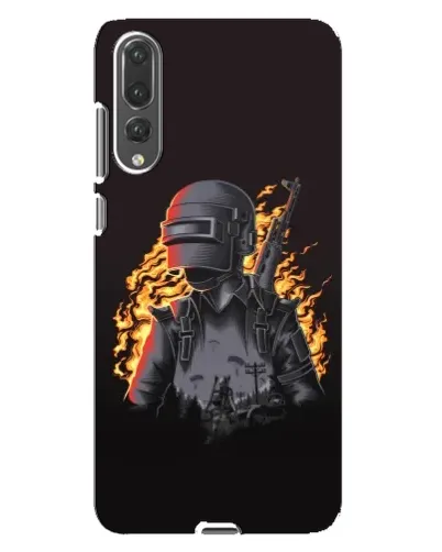 Чохол для Huawei P20 Pro (CLT-L04) з картинкою «PUBG — вогняний силует»