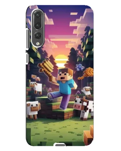 Чехол для Huawei P20 Pro (CLT-L04) с картинкой «Стив на ферме»