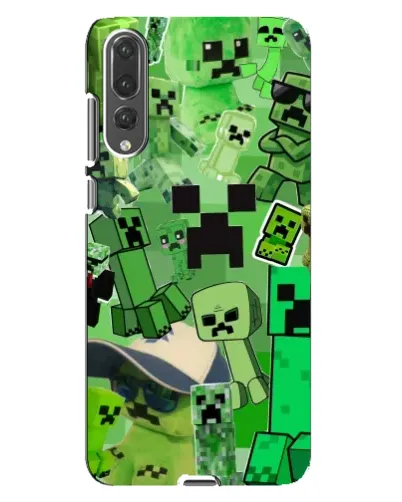 Чехол для Huawei P20 Pro (CLT-L04) с картинкой «Криперы Minecraft»