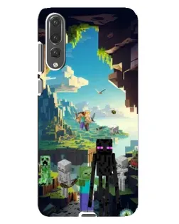 Чехол для Huawei P20 Pro (CLT-L04) с картинкой «Эндермен в лесу»