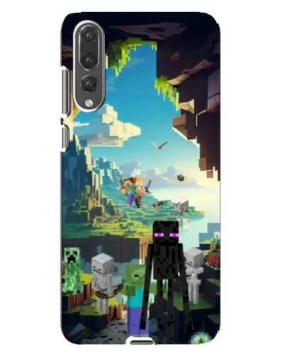 Чехол для Huawei P20 Pro (CLT-L04) с картинкой «Эндермен в лесу»