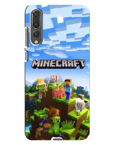 Чехол для Huawei P20 Pro (CLT-L04) с картинкой «Minecraft классический мир»