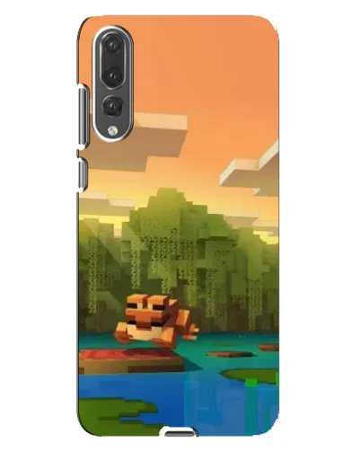 Чехол для Huawei P20 Pro (CLT-L04) с картинкой «Майнкрафт закат солнца»