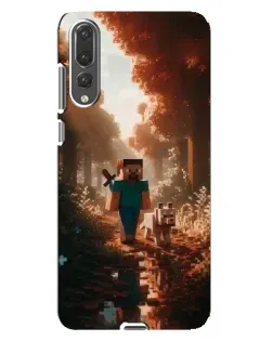 Чехол для Huawei P20 Pro (CLT-L04) с картинкой «Стив в лесу»