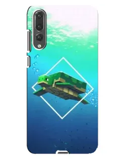 Чехол для Huawei P20 Pro (CLT-L04) с картинкой «Черепаха Minecraft»