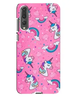 Чехол для Huawei P20 Pro (CLT-L04) с картинкой «Unicorn паттерн розовый»