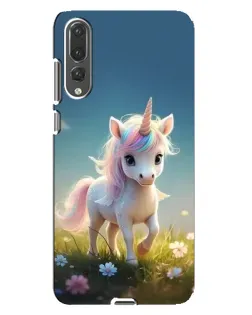 Чехол для Huawei P20 Pro (CLT-L04) с картинкой «Единорог на поляне»