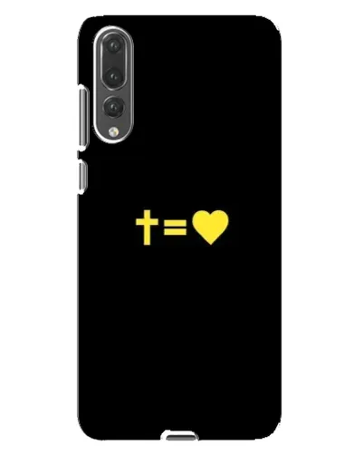 Чехол для Huawei P20 Pro (CLT-L04) с картинкой «Сердце и Крест»