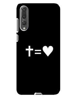 Чехол для Huawei P20 Pro (CLT-L04) с картинкой «Крест и Сердце»