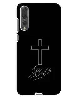 Чехол для Huawei P20 Pro (CLT-L04) с картинкой «Графический крест Jesus»