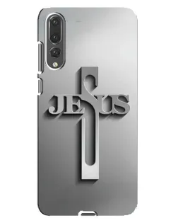 Чехол для Huawei P20 Pro (CLT-L04) с картинкой «Металлический крест Jesus»