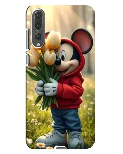 Чохол для Huawei P20 Pro (CLT-L04) з картинкою «Міккі з тюльпанами»