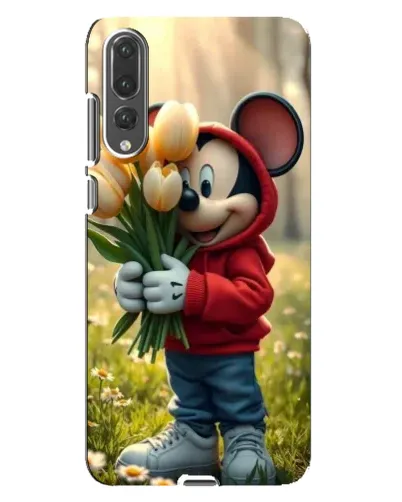 Чохол для Huawei P20 Pro (CLT-L04) з картинкою «Міккі з тюльпанами»