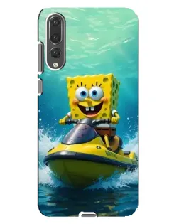 Чохол для Huawei P20 Pro (CLT-L04) з картинкою «Спанч Боб на гідроциклі»
