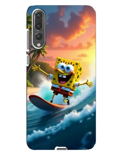 Чехол для Huawei P20 Pro (CLT-L04) с картинкой «Губка Боб серфингист»