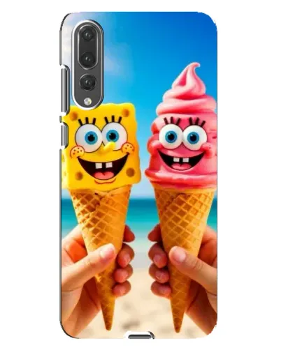 Чехол для Huawei P20 Pro (CLT-L04) с картинкой «Спанч Боб мороженое»