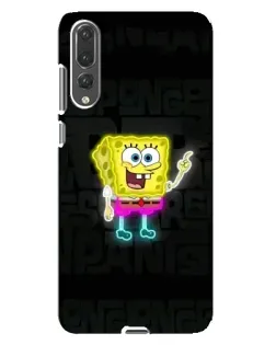 Чехол для Huawei P20 Pro (CLT-L04) с картинкой «Неоновый Губка Боб»
