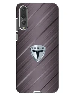 Чехол для Huawei P20 Pro (CLT-L04) с картинкой «Металлическая текстура Tesla»