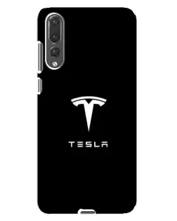Чехол для Huawei P20 Pro (CLT-L04) с картинкой «Tesla White Logo»